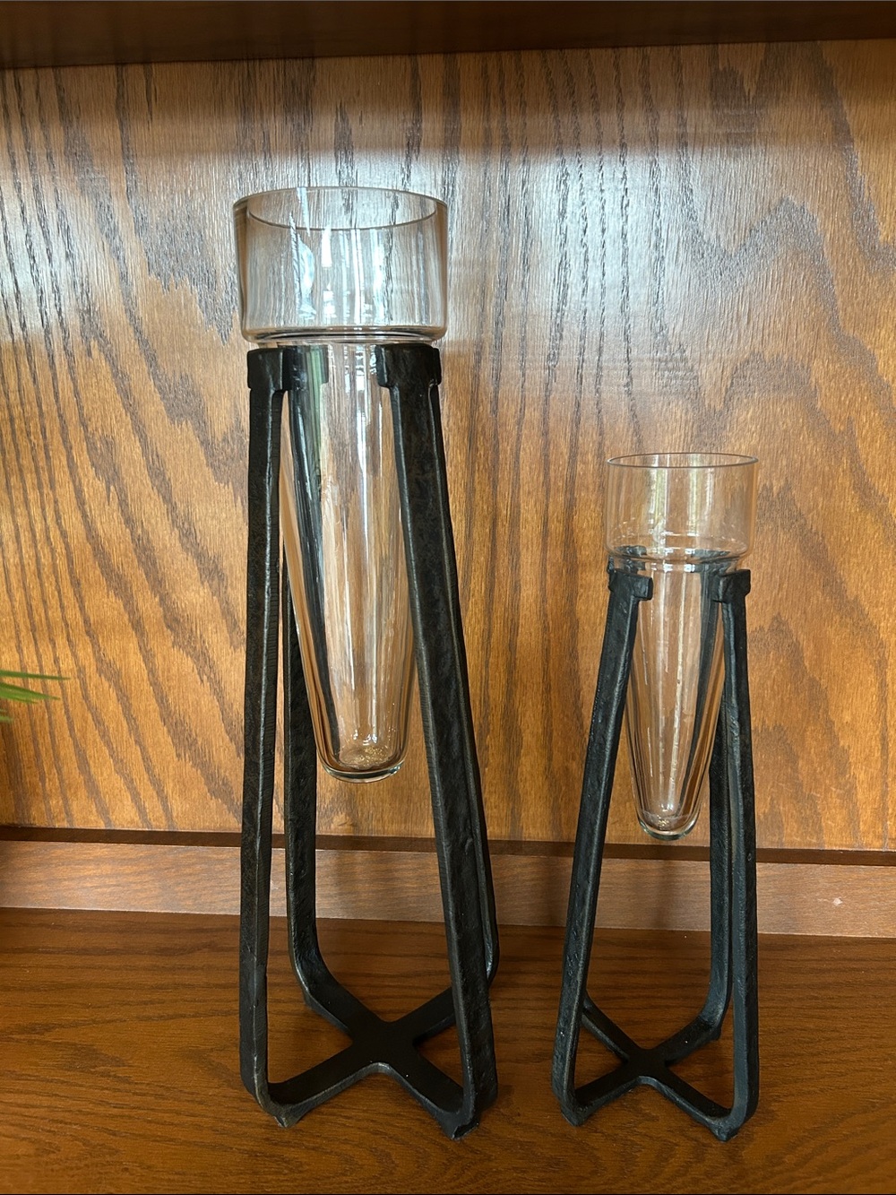 Pottery Barn Tall Glass Vases 18.5" & 14"